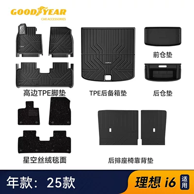 Li Auto L6, L7, L8, L9, Livisi – Universal Foot Pad - high-end-injection-molded-upgraded-versioni6-high-edge-full-tpe-floor-mats-eleven-piece-set-starry-sky-velvet-carpet-black