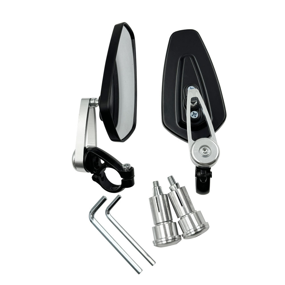 Motorcycle rearview mirror – Universal Alloy Universal - white