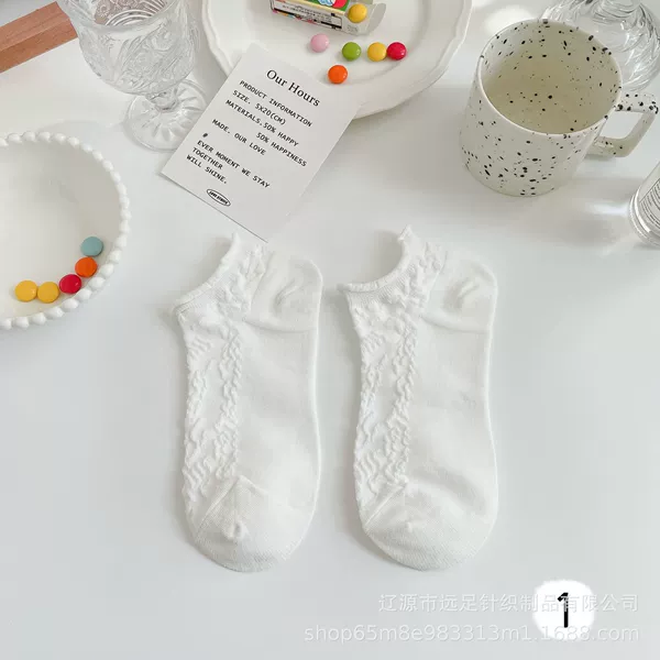 Dark floral white socks【1】