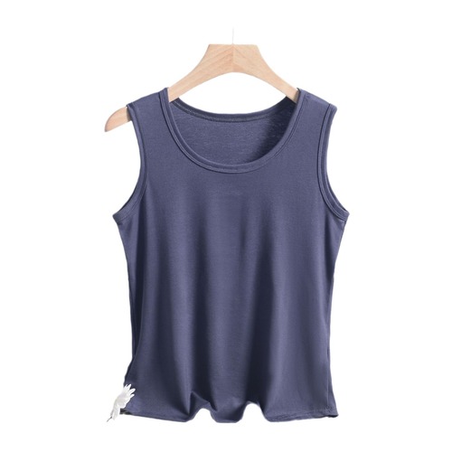 Summer New Fashion Cotton Knit Round Neck Backless Vest Plus Size Elastic Slim Fit Multi-purpose Women's Top Fashion Simple Sleeveless Underwear 
