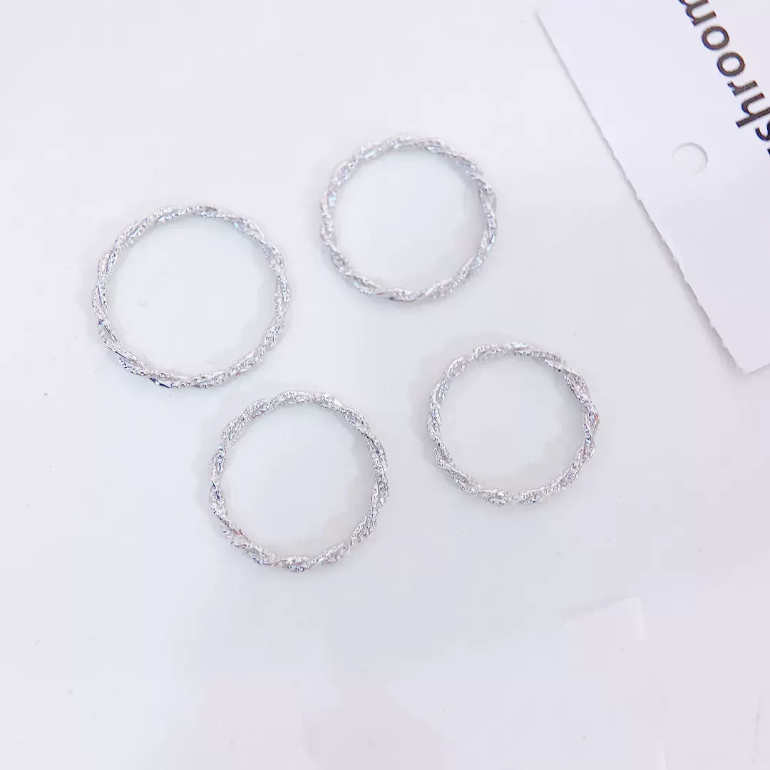 s999纯银精工扭纹素圈戒指女小众设计百搭尾戒食指戒个性指环批发