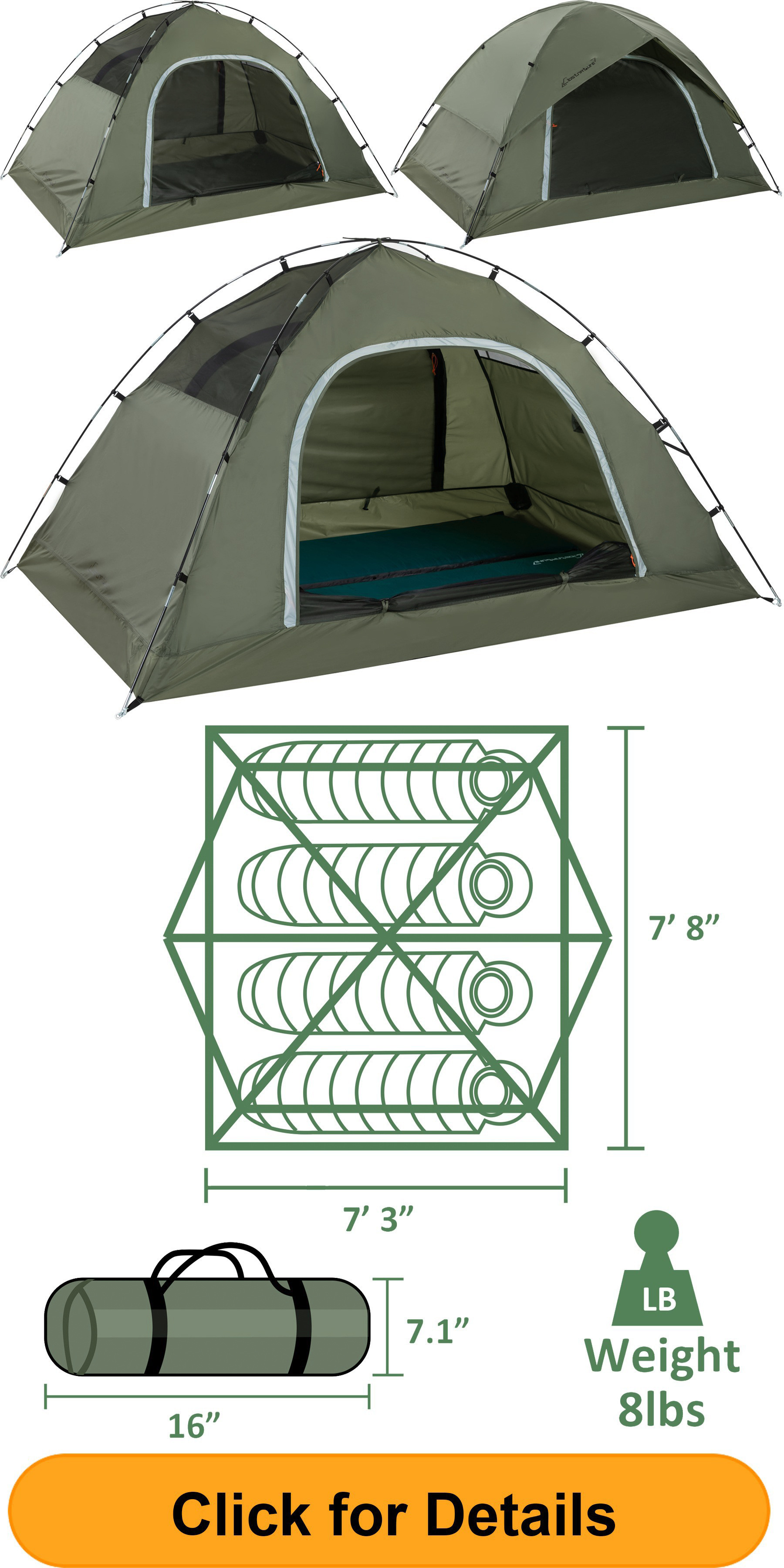 Cross-Border Outdoor Camping Double-Layer Rainproof and Windproof Thickened Mountaineering Ultra-Light Portable Camping Tent