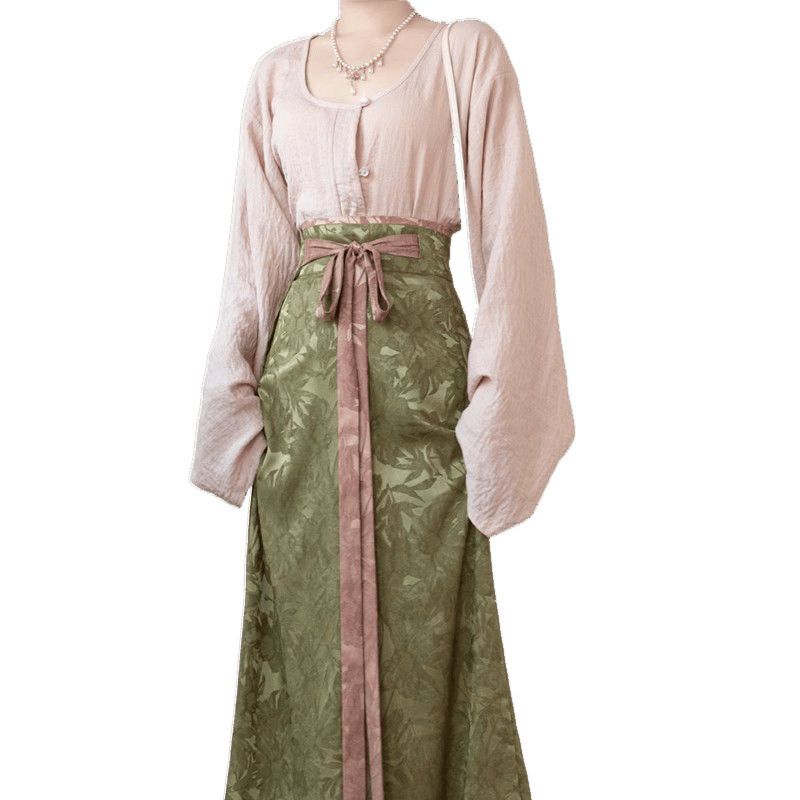 新しい唐製ジャカード痩身ブロークンスカート春と夏の日常多用途漢服婦人服|undefined