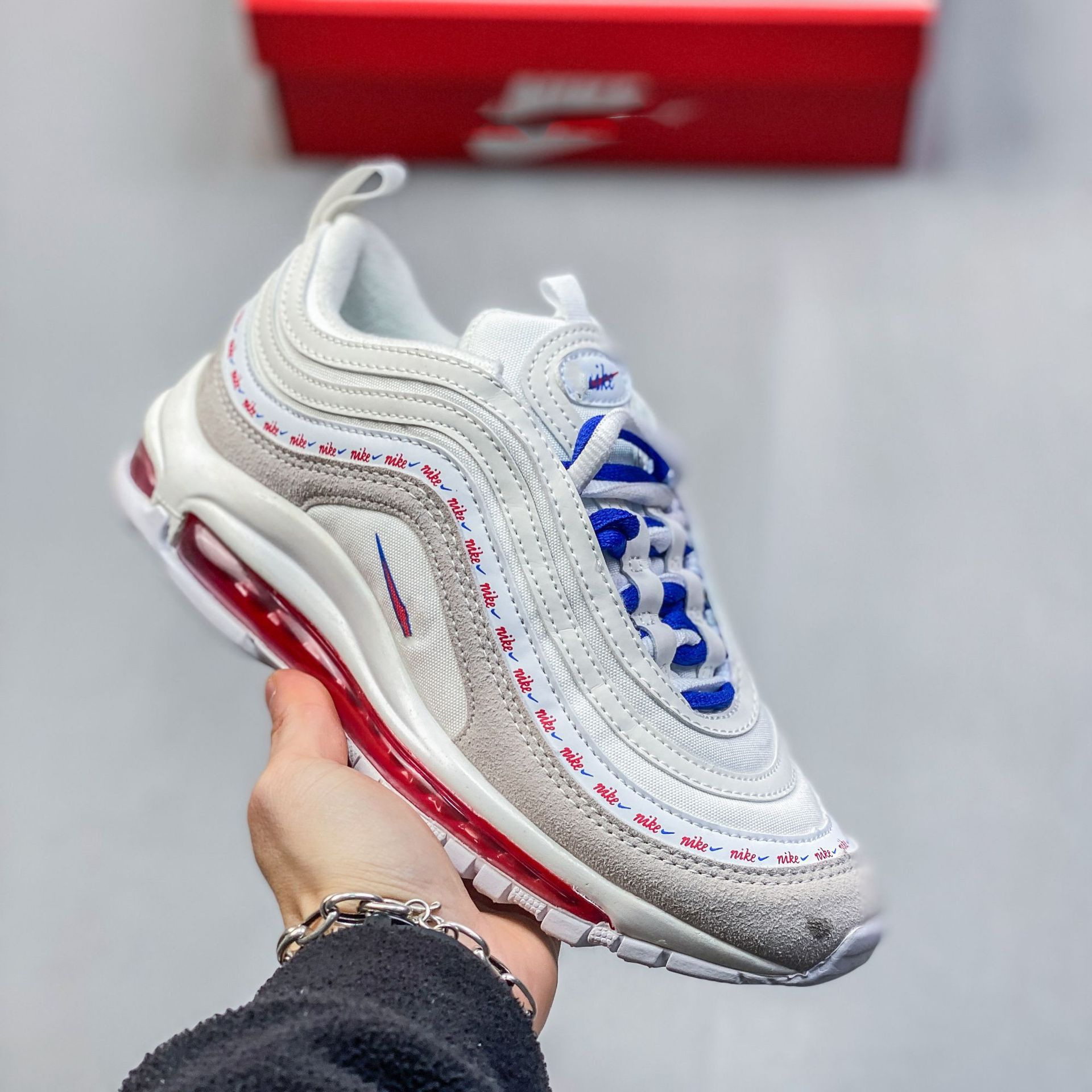 Pure original Max 97 retro bala reflectante cojín de aire zapatos para correr amortiguación transpirable todo fósforo ocio deportes zapatos de moda hombres y mujeres