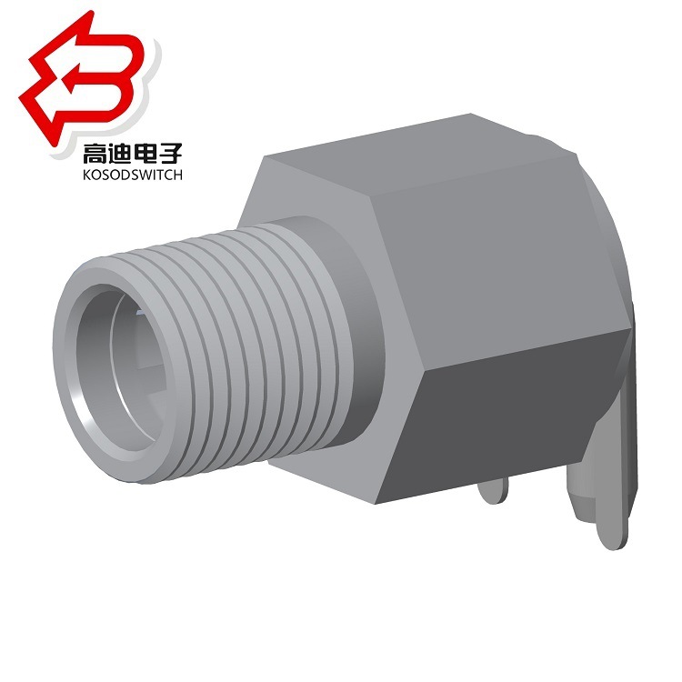 金属大电流DC插口带螺牙 大电流DC插座螺母10A 大电流DC母座弯脚