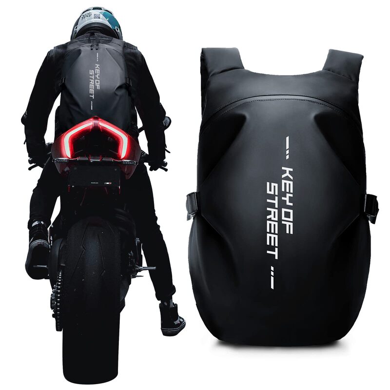 Amazon Motorcycle Riding Reflective Backpack Motorcycle Waterproof Helmet Bag Large Capacity Backpack Travel Backpack in Stock