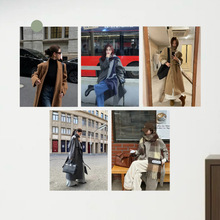 秋冬上新 ins风服装店海报 韩系大衣穿搭墙贴 批发档口背景装饰画