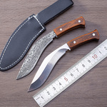 厂家户外刀具直刃弯刀 迷你仿大马士革刀 狗腿刀野营随身小刀尼泊