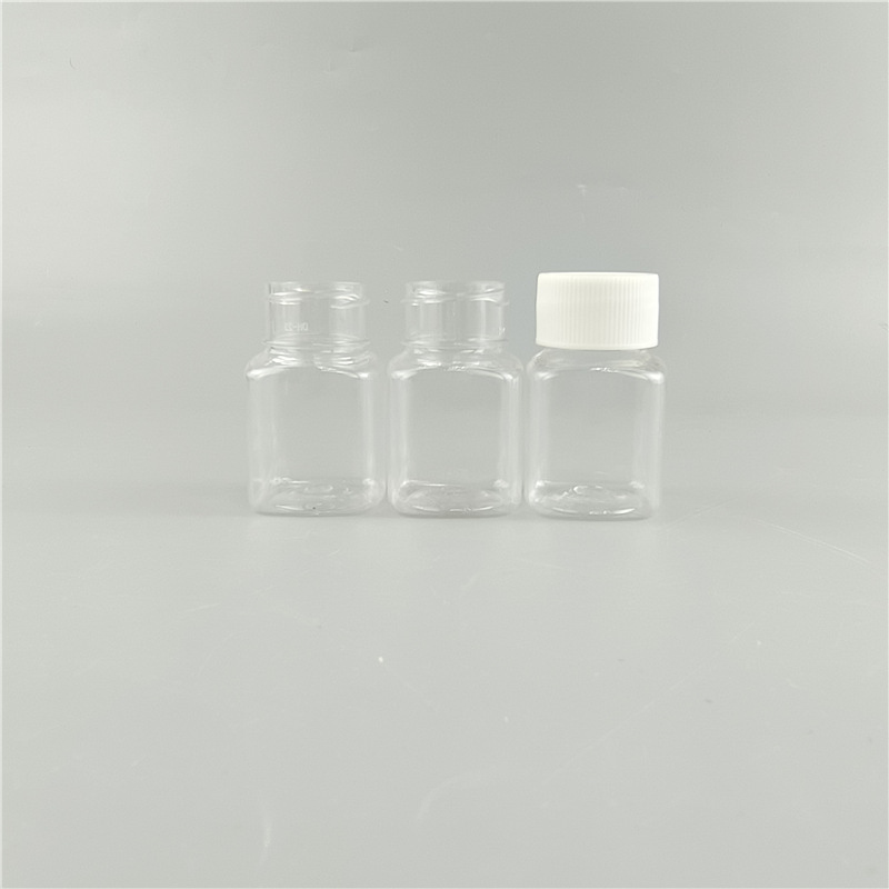 24口角瓶透明ペットボトル広口ペットボトル角型小サンプル瓶分注瓶密封プラスチック空瓶|undefined