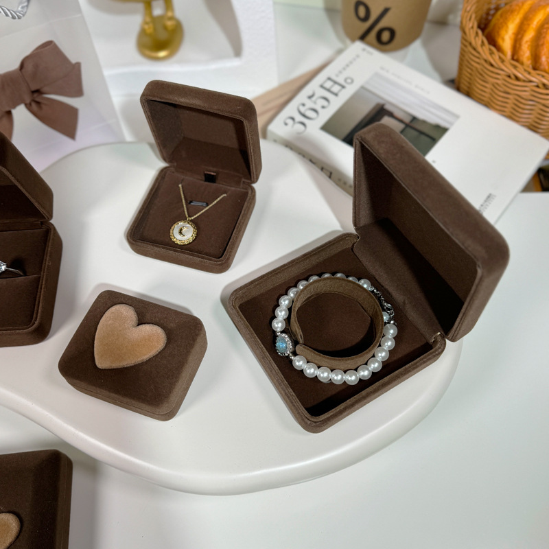 1 Pieza El Plastico Flocado Estilo Simple A Diario Forma De Corazón Joyeros display picture 8