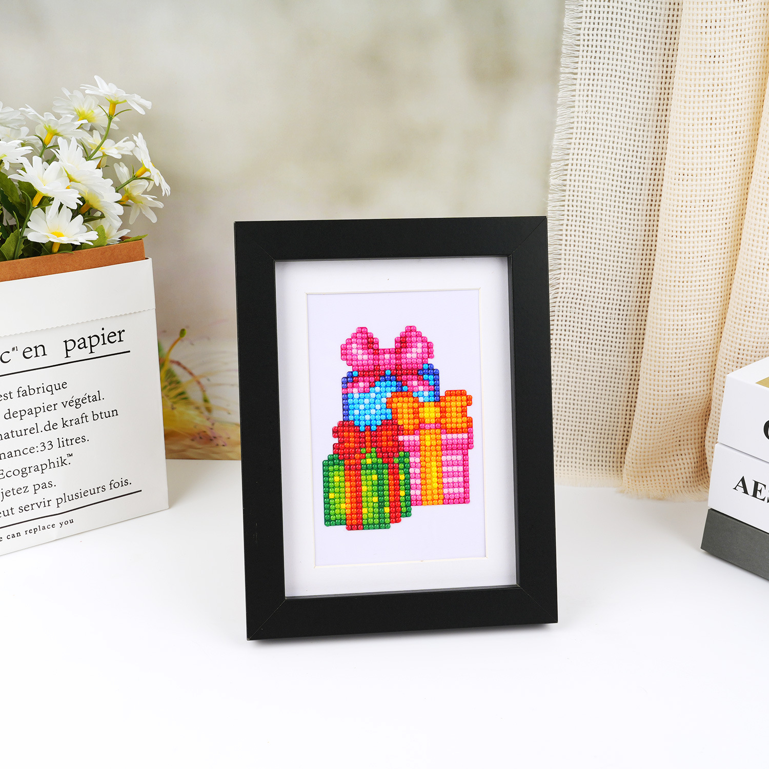 Diamante 5D transfronterizo 5 * 7 pulgadas sin marco nuevo conjunto de navidad accesorios de copo de nieve serie de navidad estación independiente