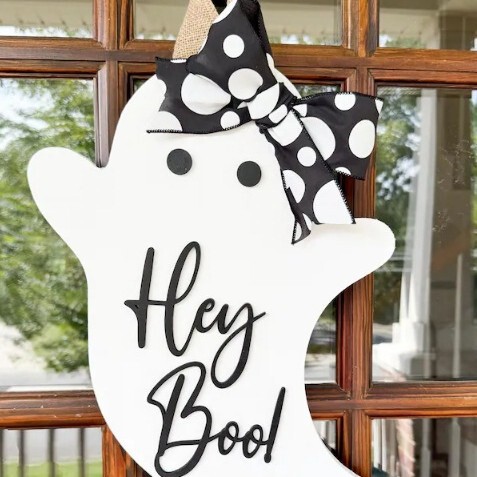 Halloween Door Hanging Decorations, Spooky Door Hangings, Front Door Decorations, Wooden Door Hangings, Autumn Pumpkin Door Signs