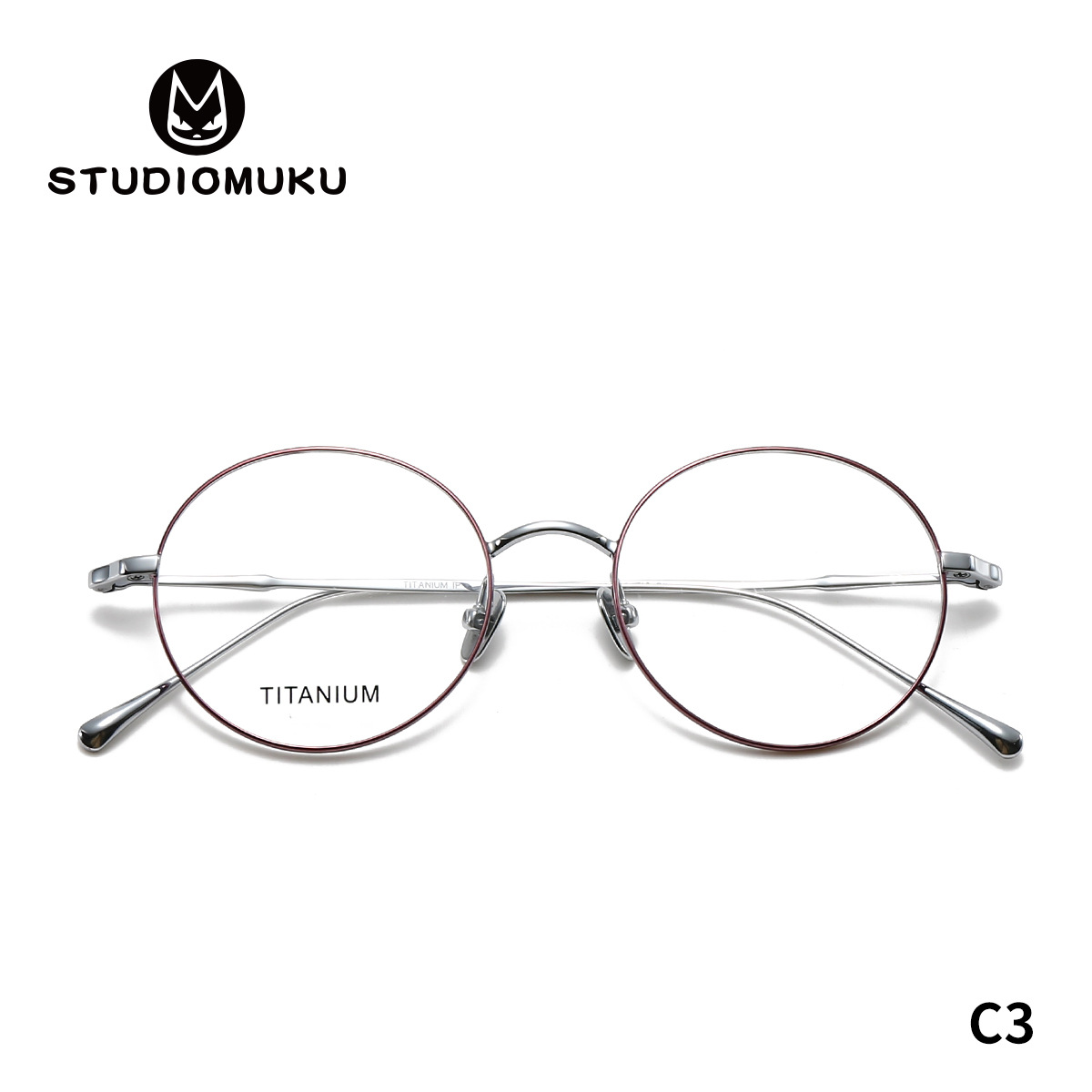 STUDIOMUKU gafas de madera clásica estilo de escuela retener marco retrógrado marco de gafas de titanio puro