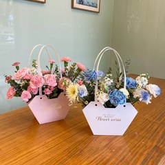 教師の日の花束用ハンドバッグ、防水ハンドバッグ、台形の花束ギフトバッグ、蝶柄バッグ