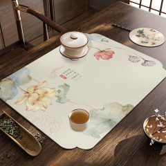 中国式珪藻泥茶席吸水茶卓布カップマットテーブル旗無洗断熱中国風茶台カップマット