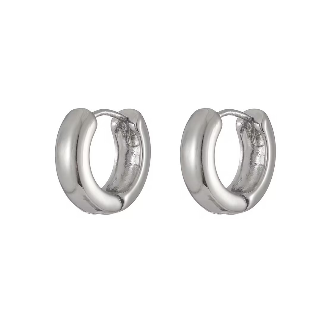 X394-A (Plain ring ear buckle) Silver pair