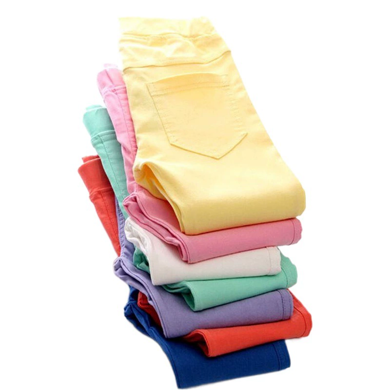 Брюки-карандаш для девочек, эластичные детские брюки-карандаш, облегающая верхняя одежда, детские леггинсы, производитель джинсов, оптовая продажа