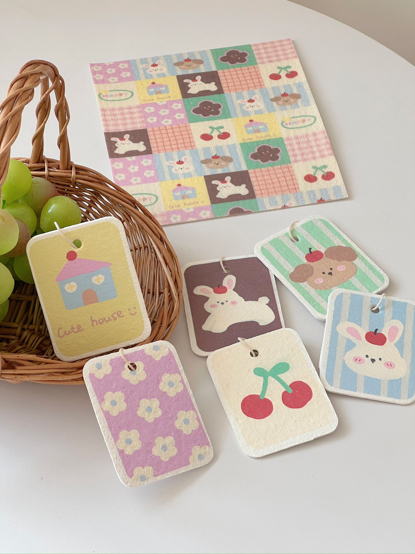 7g Weight Cleaning Cloths Kitchen and drinking utensils 1 Piece Quantity wood fiber Material Animal Pattern Unisex Gender Cute Style Cute Animal Wood Fiber Cleaning Cloths 1 Piece 21