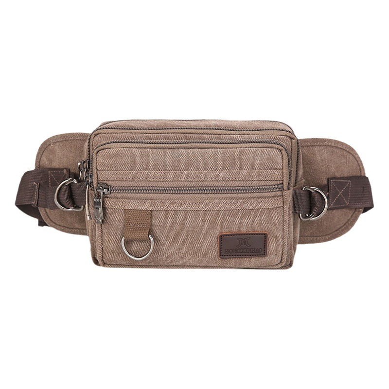 New Thickened Canvas Waist Bag Unisex Multi-functional Large Capacity Fashion Casual Sports Wear-resistant Cash register Bag