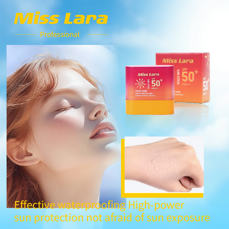 MISS LARA Protector solar Stick SPF50 Protector solar para el cuerpo facial UVA UVB claro, no graso y fácil de aplicar