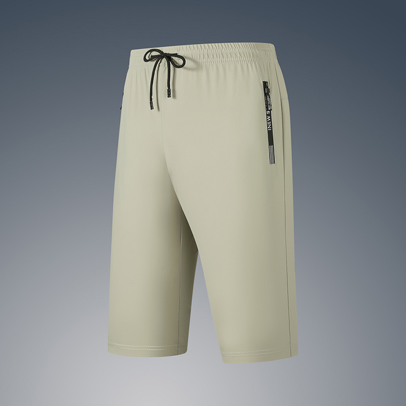 Pantalones de seda helada de verano para hombre, talla europea, talla grande, de secado rápido, informales, transpirables para deportes al aire libre, comercio exterior.