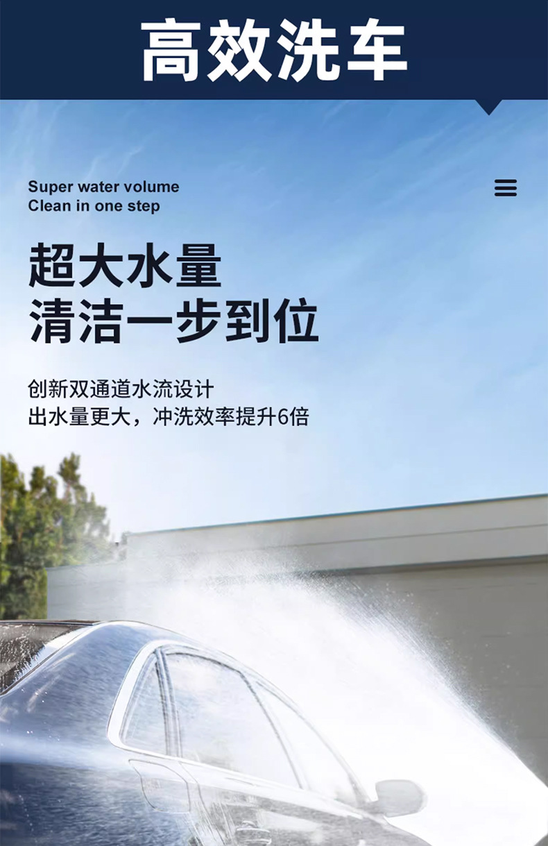 Portable Car Washer Water Gun Cordless Brushless Motor Watering Irrigation