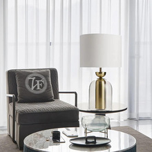 简约后现代金属客厅玻璃台灯设计师美式样板房时尚北欧卧室床头灯