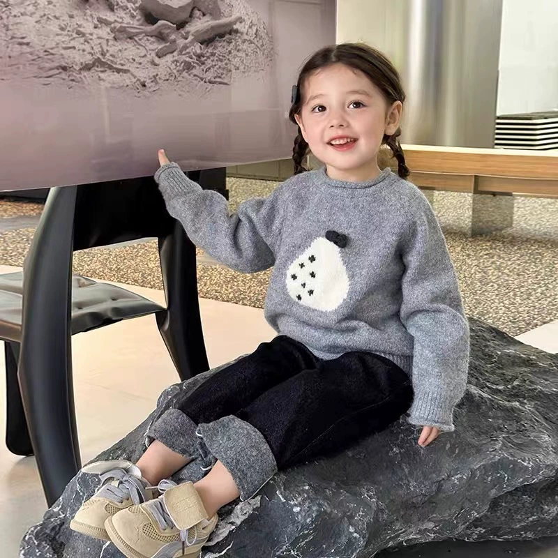 (Cross-border trading), cream demi-season cartoon autumn sweater, children's cute knitted thermal underwear, Korean style, oversize