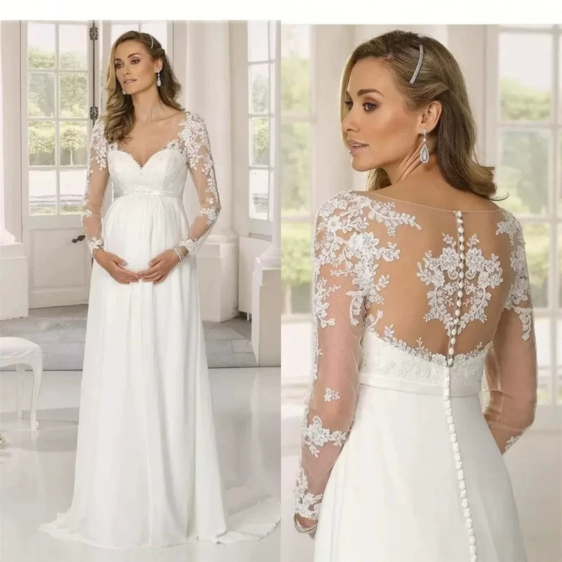 Cross-Border V-Neck Long-Sleeve Gown Bride Aliexpress Lace Wedding Dress Wedding Ball Gown Plus Size Women's Dress Banquet Dress Cross-Border V-Neck Long-Sleeve Gown Bride Aliexpress Lace Wedding Dress Wedding Ball Gown Plus Size Women's Dress Banquet Dress