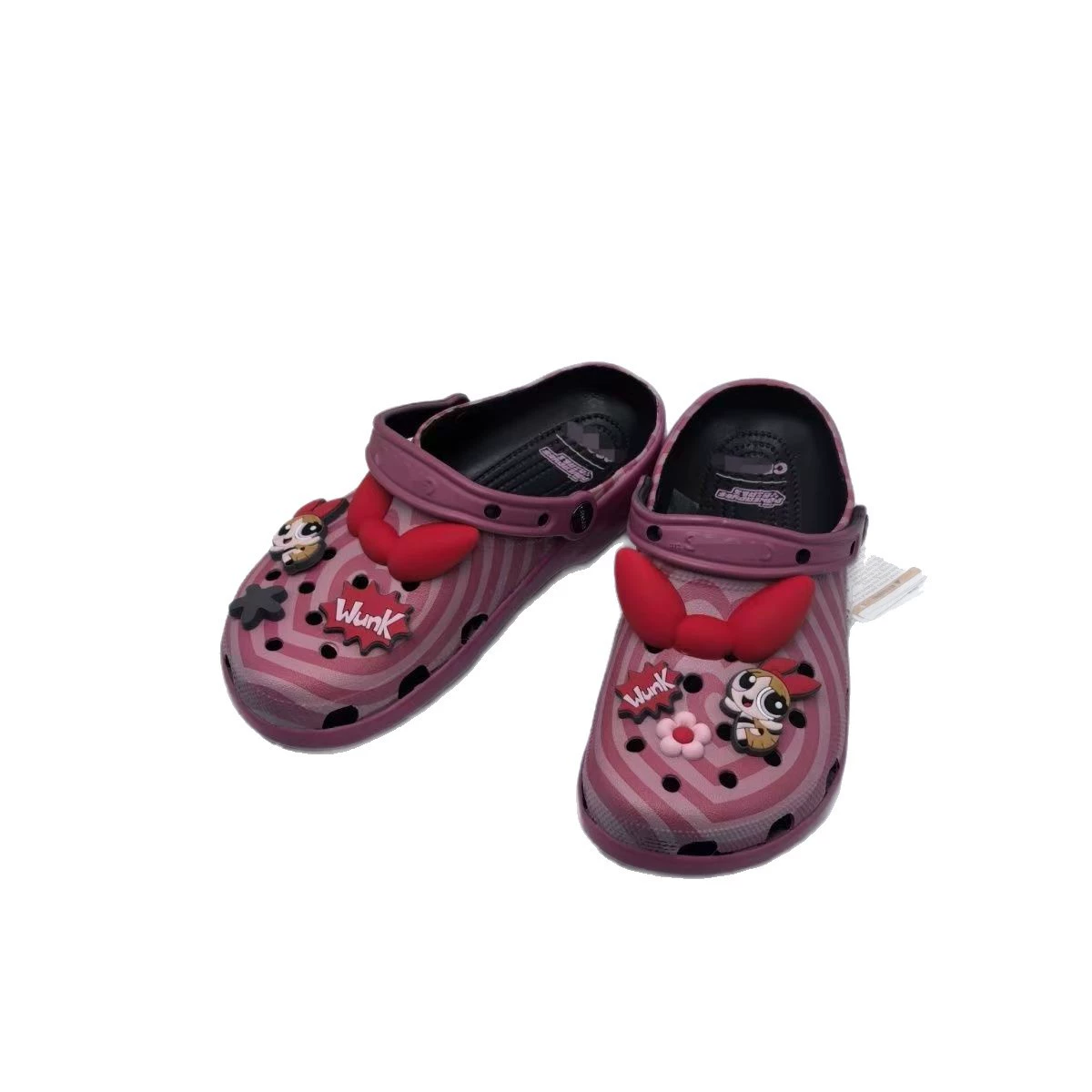 Подарочные аксессуары The Powerpuff Girls II эксклюзивные, стиль родитель-ребёнок Crocs, доступные для юных и женственных, могут быть оптовой продажей и отправкой от имени других.