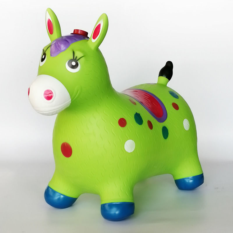Children's Toy Jumping Horse Large Inflatable Horse Thickened Music Jumping Deer Riding Horse Horn Ball Wooden Horse Ride-On Pony
