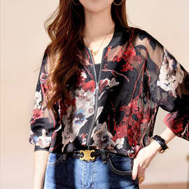 防晒衣女长袖2024春夏装新款薄款夹克休闲百搭宽松棒球服短外套