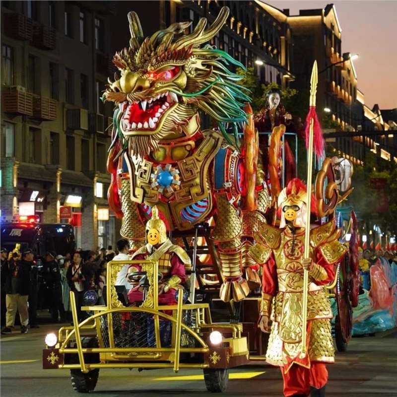 巨型麒麟机甲巡游花车表演景区大型活动商业演出租赁观光道具厂家