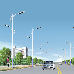 Production and Processing of Double-Arm Street Lights, Municipal Engineering Outdoor Road Lighting, Double-Arm Street Lights, 6.8m City Street Lights