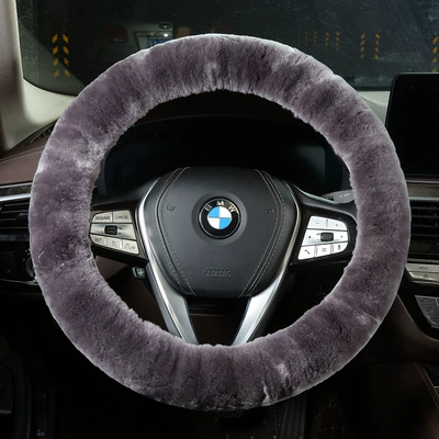Steering wheel cover Handle Cover Plush Winter Hot-Selling - cloth-ash-35cm-42cm-are-suitable