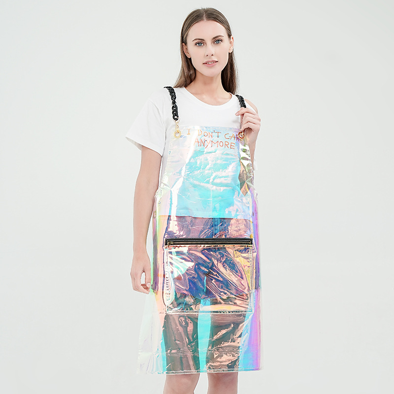 Amazon transparente TPU delantal impermeable y a prueba de aceite cocina floristería tienda de lavado de coches ropa de trabajo desechables Barbero delantal