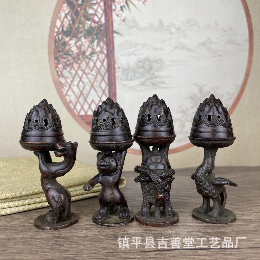 仿古四兽博山炉复古家居小香炉装饰香薰炉工艺品摆件