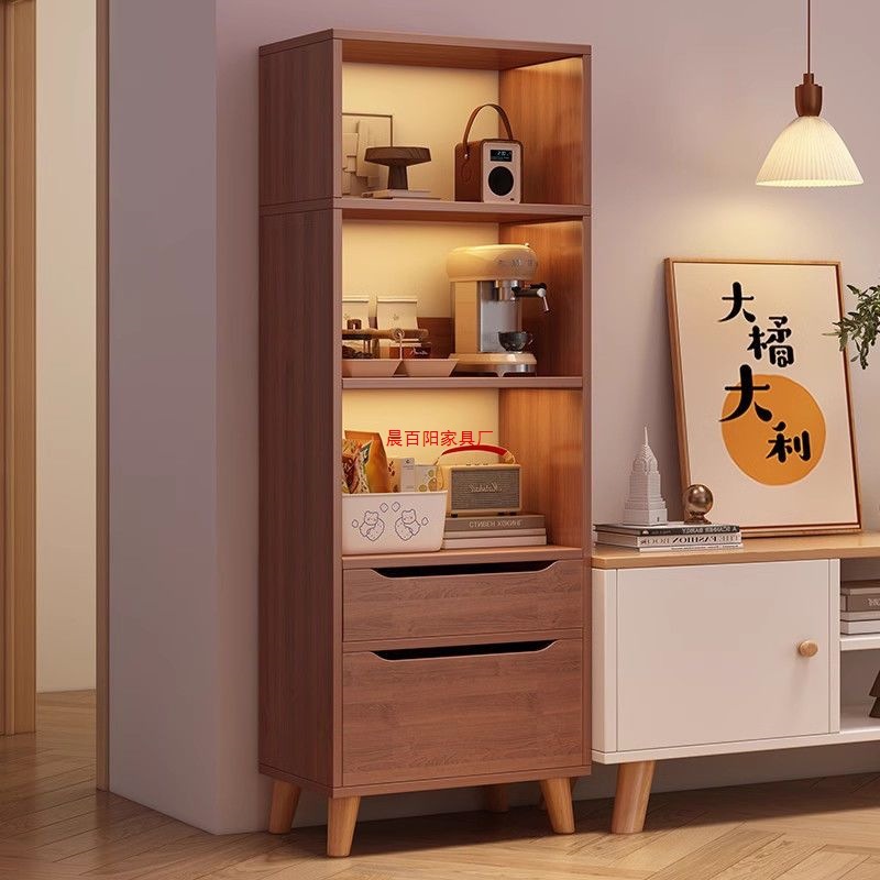 Simple Bookshelf Storage Rack Against the Wall Floor-To-Ceiling Living Room Storage Cabinet Storage Cabinet Home Bookcase Layered Cabinet