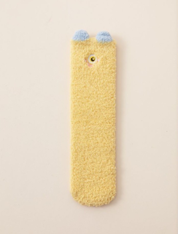 Calcetines de Piso Infantiles de Poliéster Térmicos, Antiolor y Bordados para Otoño e Invierno