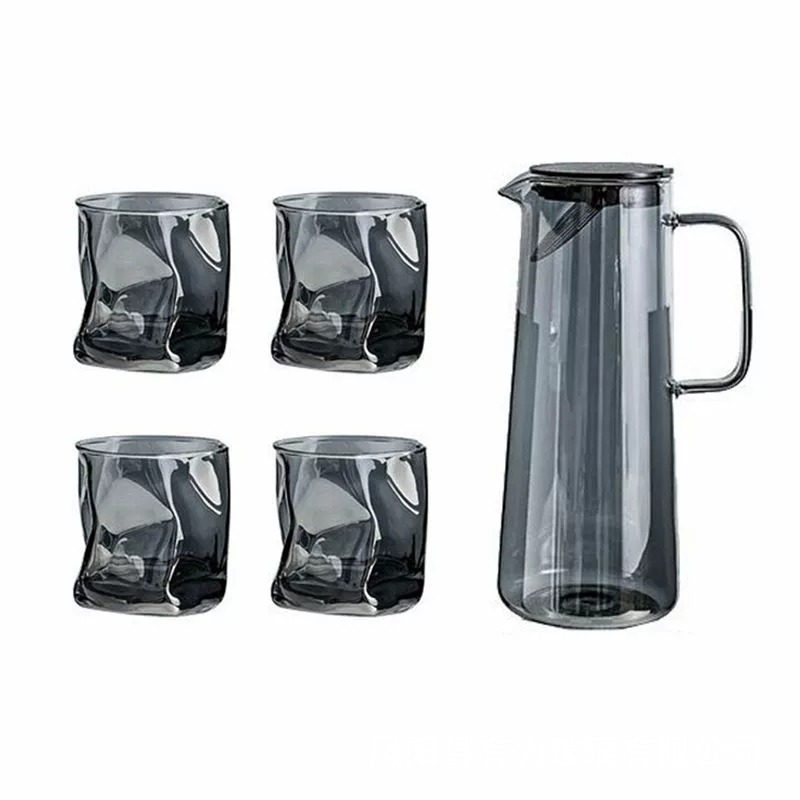 メーカー卸売り耐高温ガラス冷水筒高ホウ素シリコン飲料カップ家庭用浄水器セット冷水筒大容量|undefined