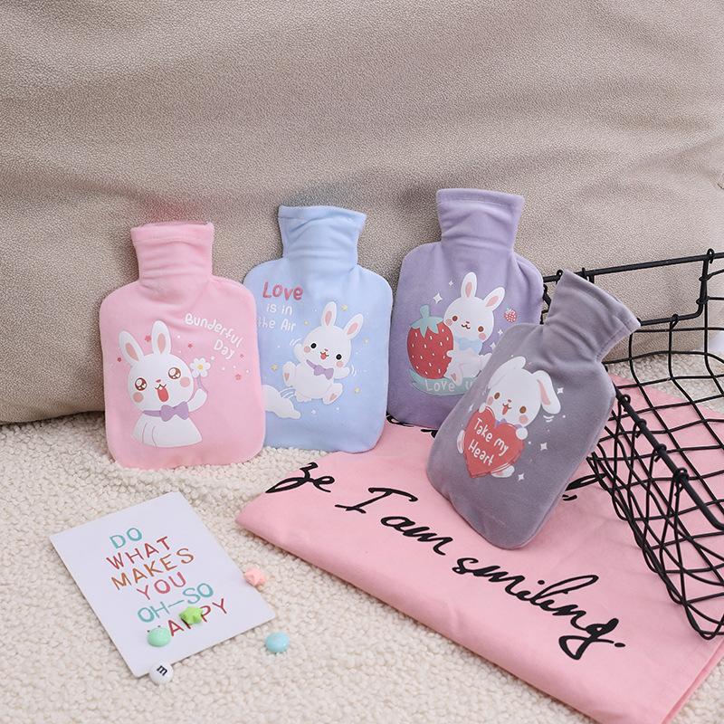 New Cartoon Plush Hot Water Bottle PVC Water Injected Student Girl Hand Warmer Bag Portable Cute Mini Hand Warmer Wholesale