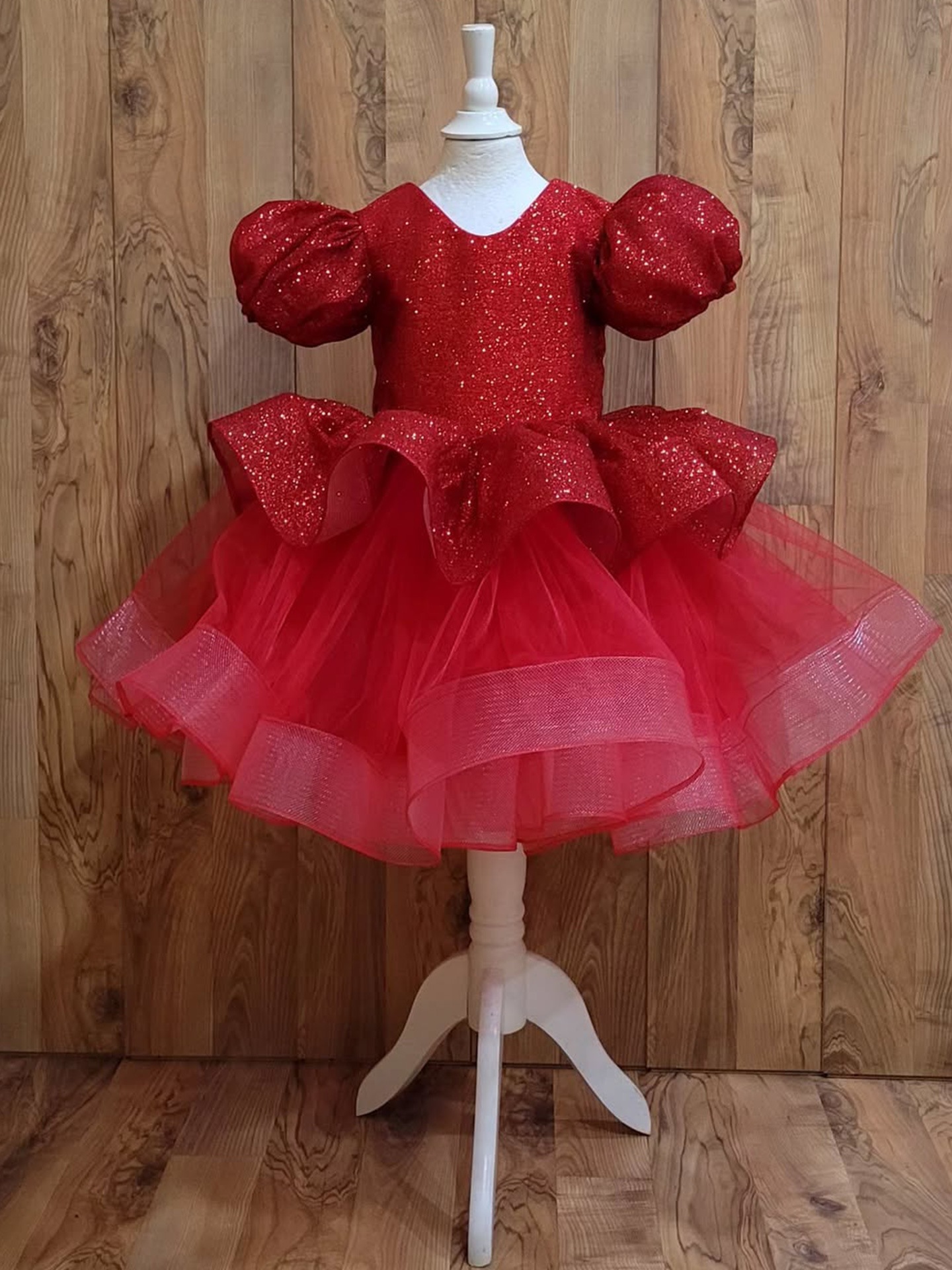 Mother & Kids Girls Sequined Princess Dress Style First Birthday Outfit Kids Christmas Theme (0-3 Years) For Formal & Casual_voghion.com
