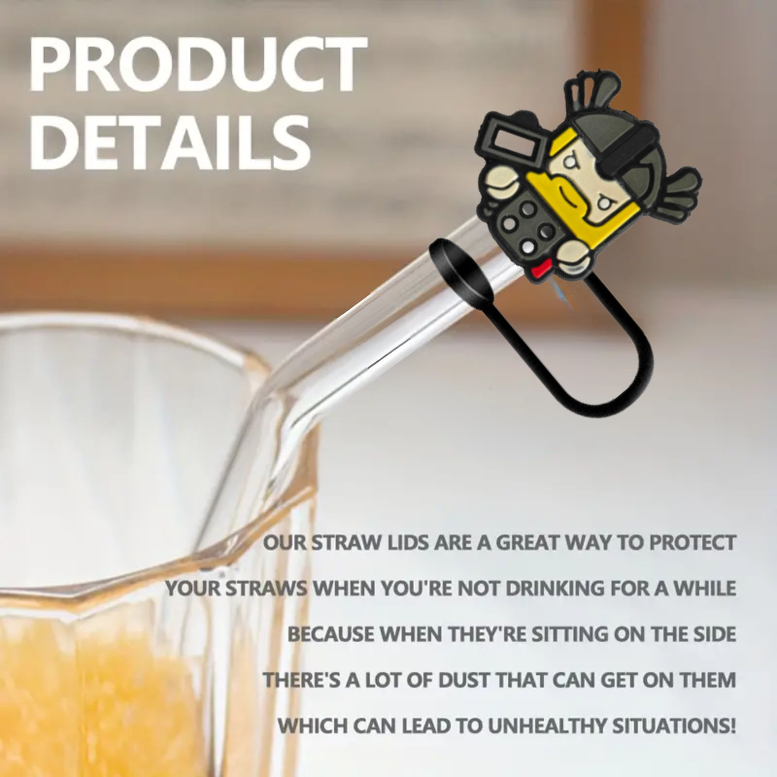 Marvel Straw Cap Dust Plug PVCSpider-Man Shape DIYCartoon Anime8-10mm Straw Cover