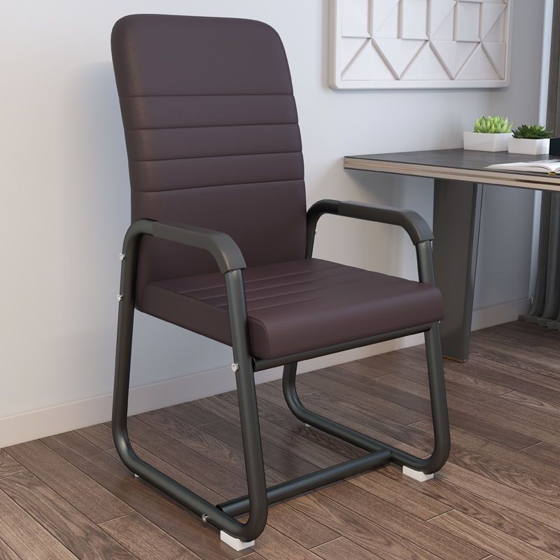 Reforzado marco negro barras horizontales piel marrón oscuro ☆