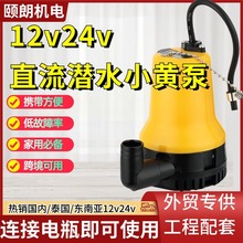 跨境外贸12v24v直流潜水泵小黄泵鱼缸抽水泵家用微型离心塑料水泵