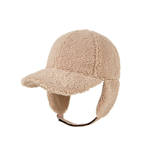 New autumn and winter Lei Feng hat plus size warm lamb velvet ear protection baseball cap for men and women cold-proof plush duck tongue hat