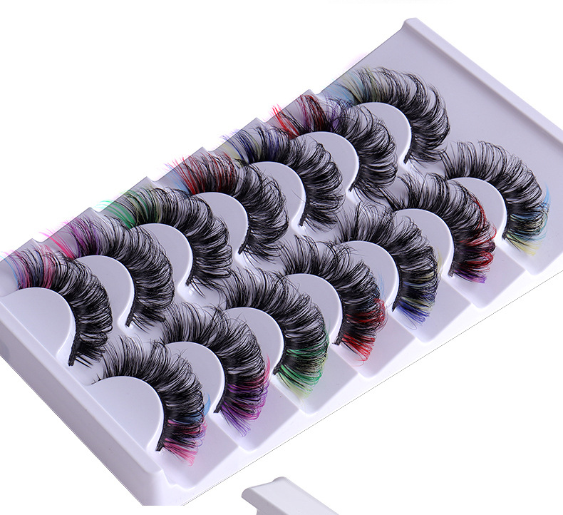 New Imitation Mink Hair Color False Eyelashes 7 Pairs Multi-layer display picture 4