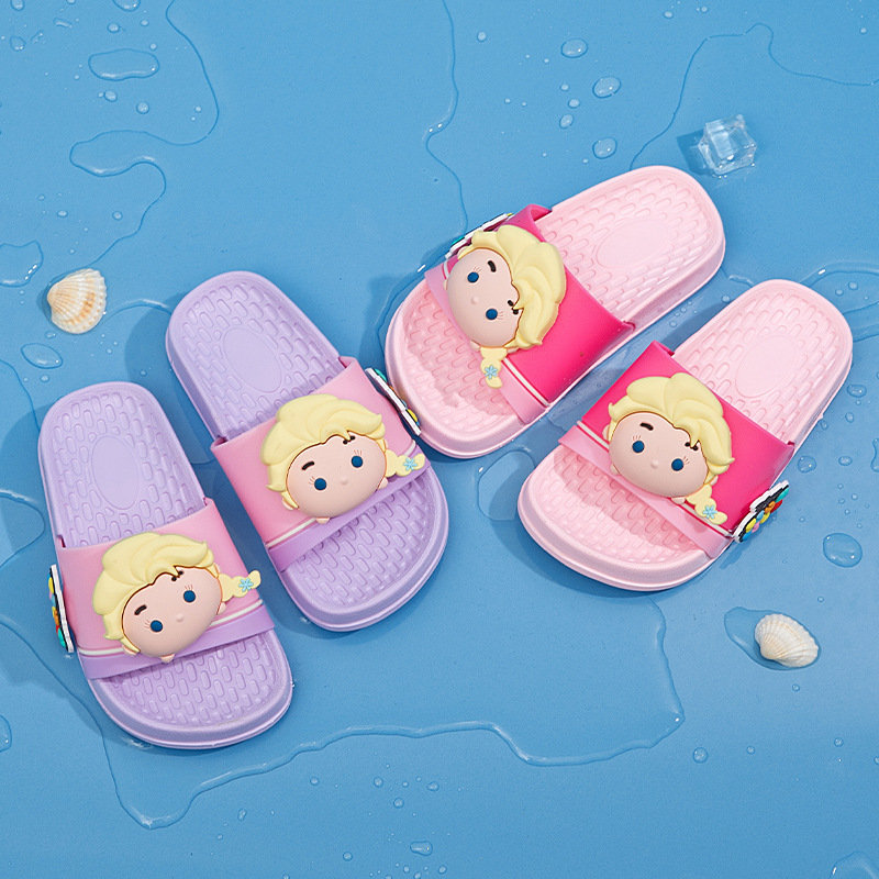 [70% discount] children's slippers princess Elsa female treasure summer wear non-slip indoor home new
