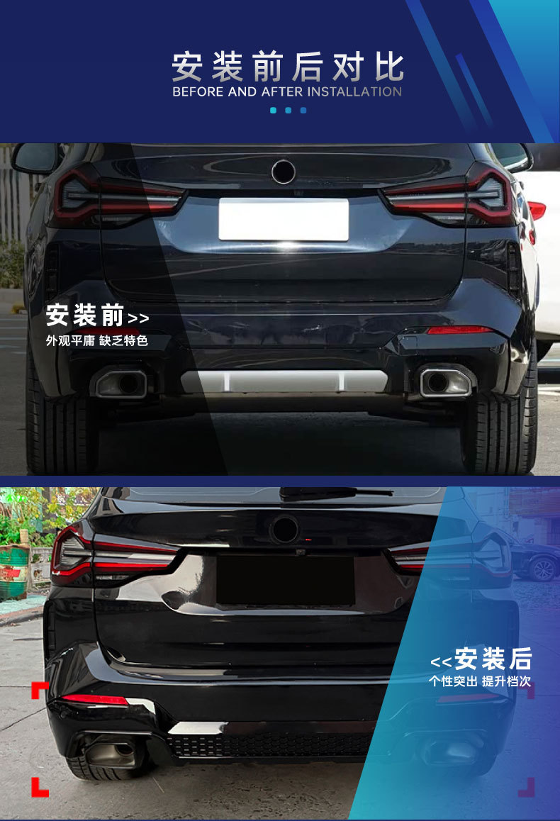 Suitable for BMW X3 G01 LCI M Sport 2022-2024 X3M rear lip spoiler modification parts