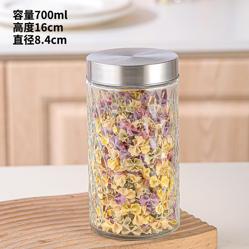 Botella de vidrio sellada, botella de alimentos, vinos encurtidos, macetas de encurtidos, miel, botella vacía, granos, granos, granos, macetas de almacenamiento